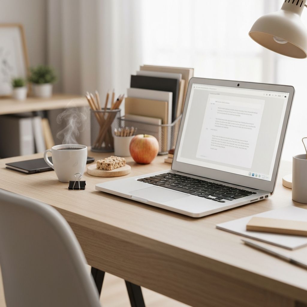 Работно бюро с храна